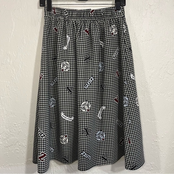 Zara Gingham Varsity School Button Down Skirt Size S - Picture 6 of 11